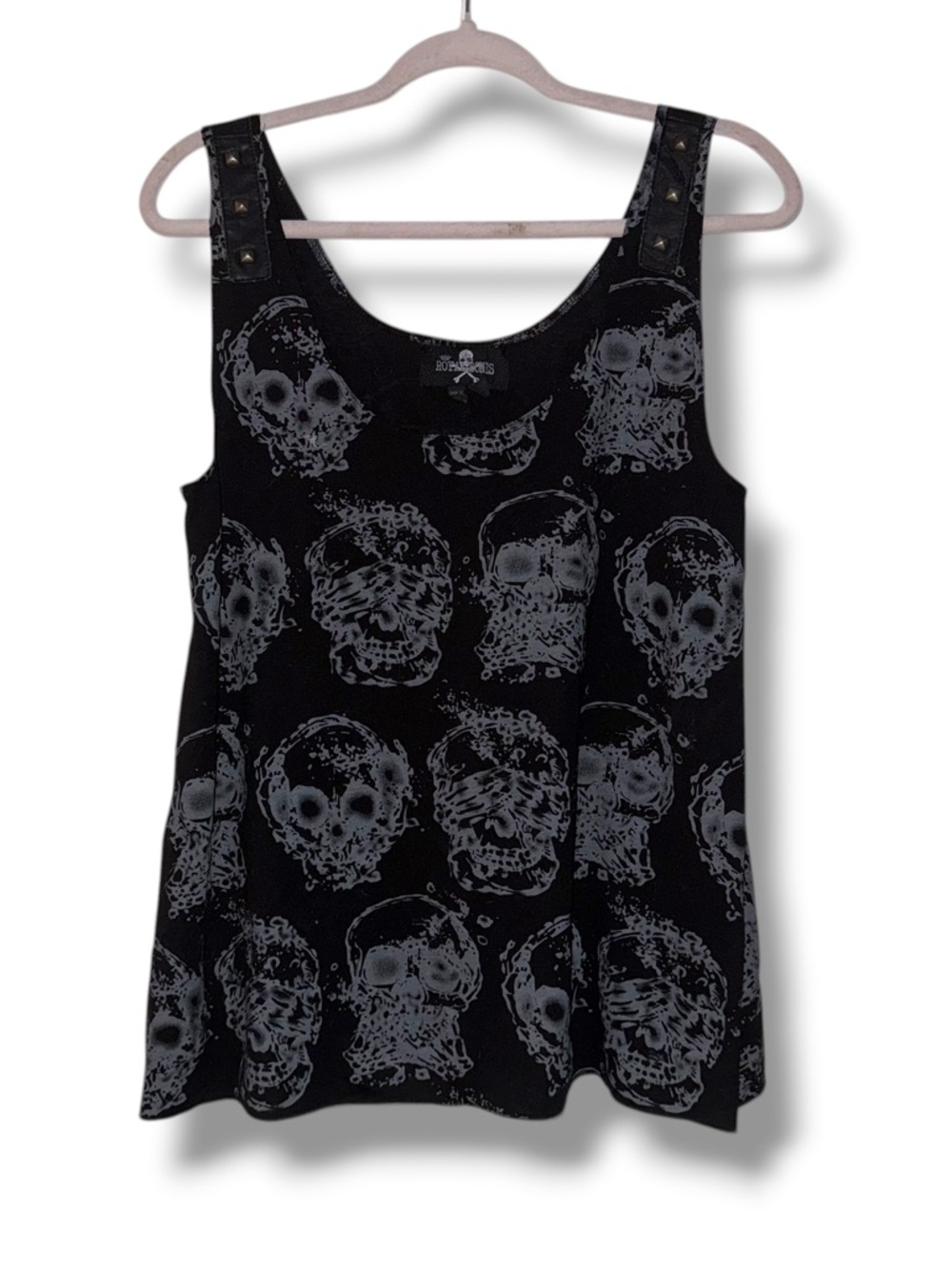 Royal Bones black skull print tank top